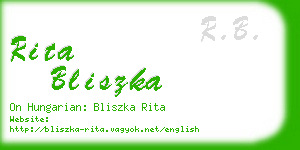 rita bliszka business card